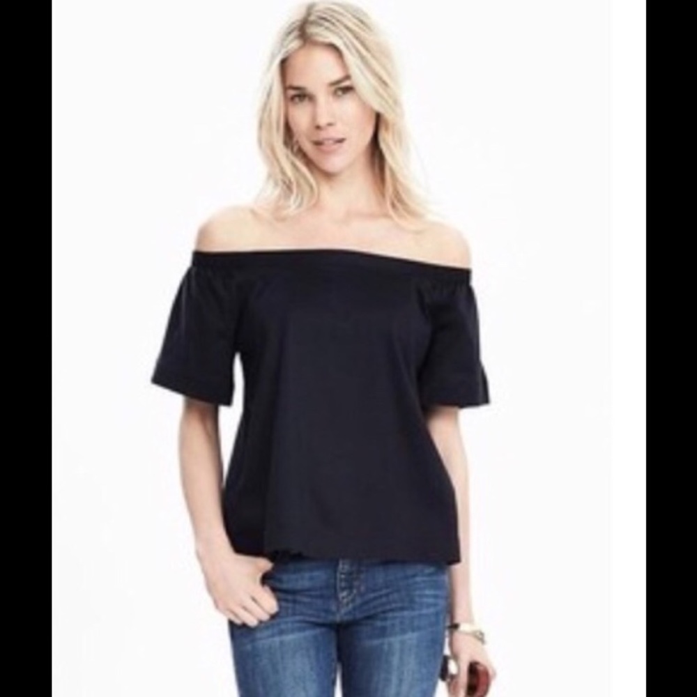 Banana Republic Off the Shoulder Bow Back Top